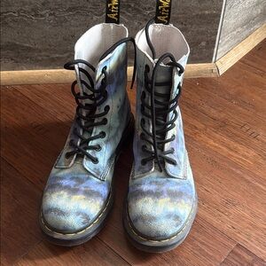 Doc Martens Blue Tie-Dye Women's Boots